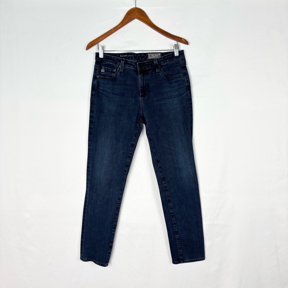 AG Adriano Goldschmied Women's Straight Leg Jeans in Dark Wash Blue